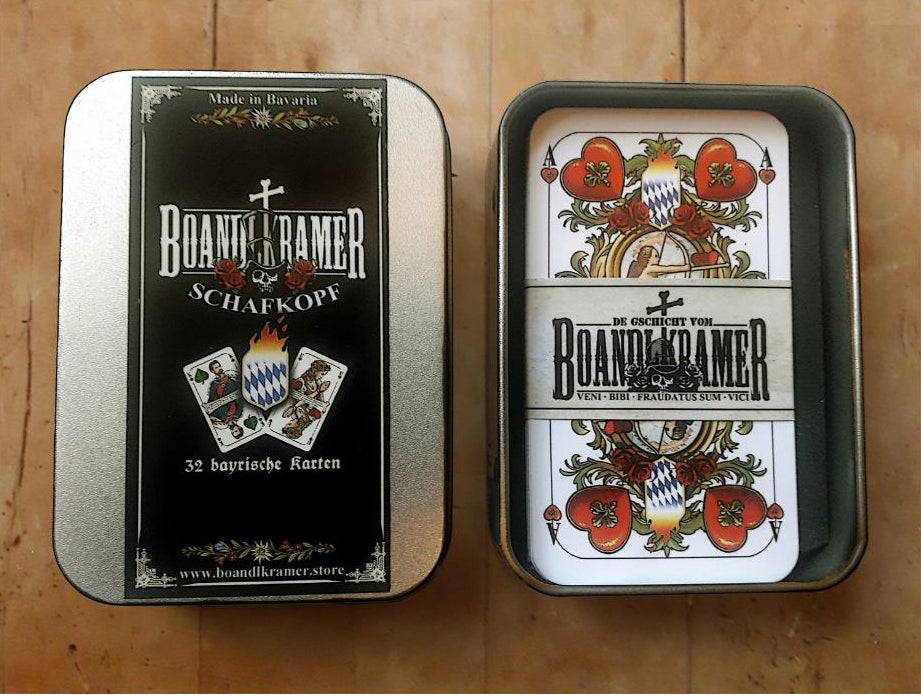 BOANDLKRAMER Schafkopfkarten in stabiler Metalldose